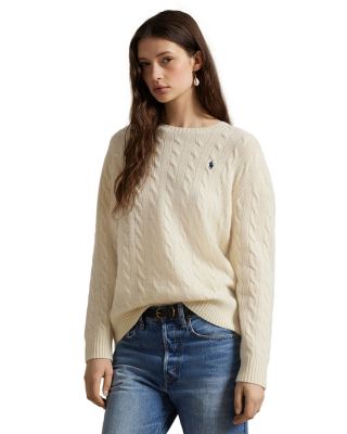 Ralph Lauren - Cable Wool Cashmere Crewneck Relaxed Fit Sweater
