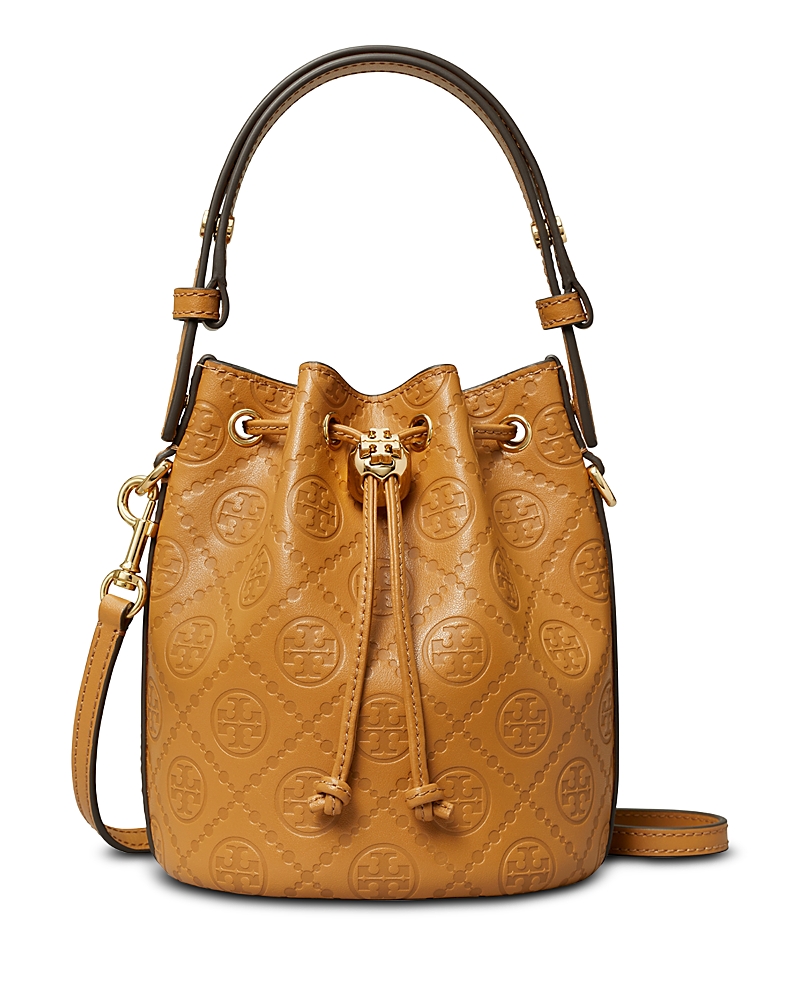 Tory Burch T Monogram Leather Mini Bucket Bag