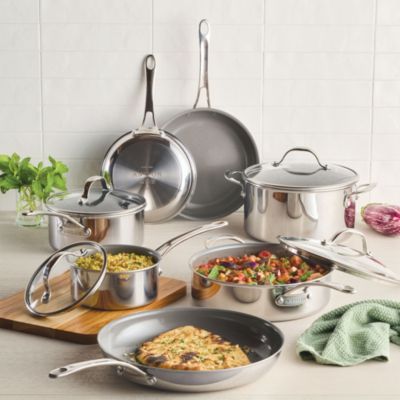 EverLast Stainless Steel Ceramic Nonstick 11 Piece Cookware Set