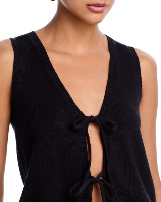 Sleeveless Tie Front Top