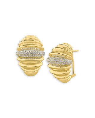 Pav&eacute; Textured Drop Earrings