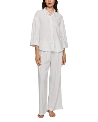 Linen Blend Relaxed Fit Pajama Top