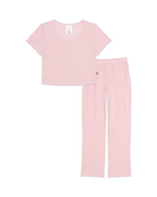 Girls' Heart Pointelle Tee & Pants Pajamas Set - Big Kid