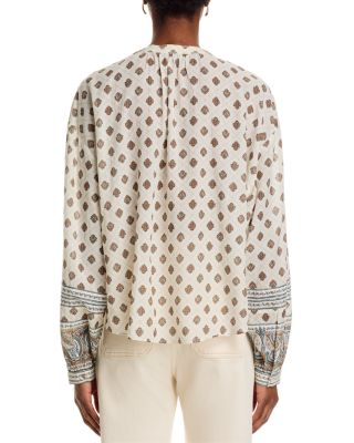 Lollie Printed Pintuck Blouse