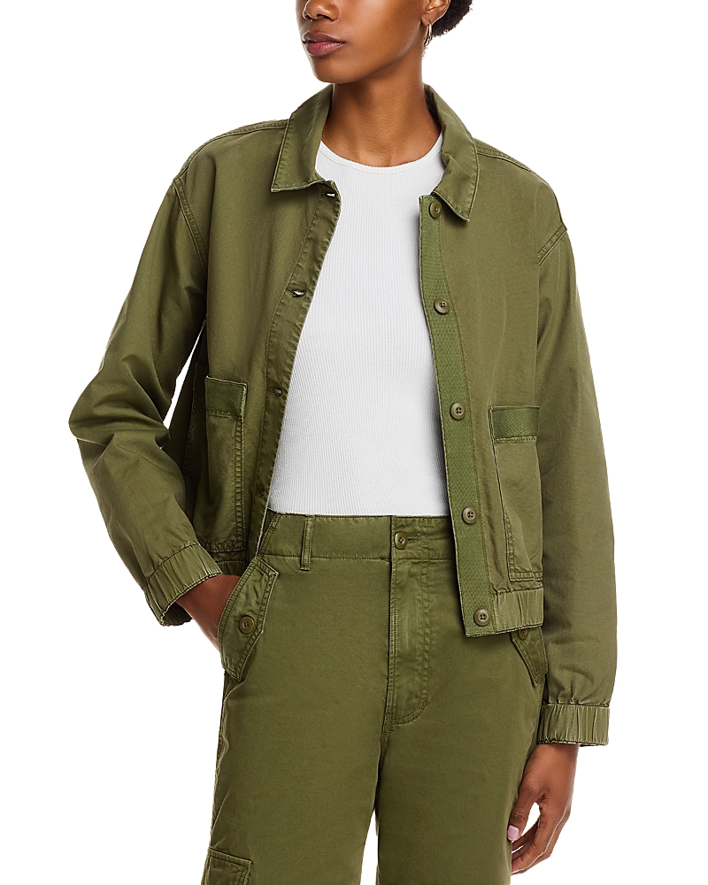 Veronica Beard Joyner Cotton Twill Shacket In Green