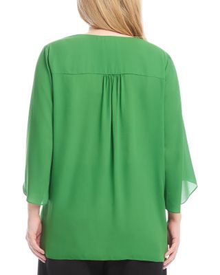 Plus Size Bracelet Sleeve Asymmetric Top