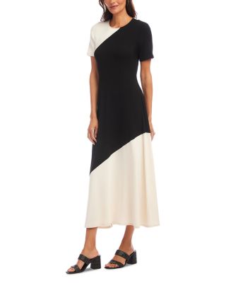 Karen Kane - Short Sleeve Contrast Midi Dress