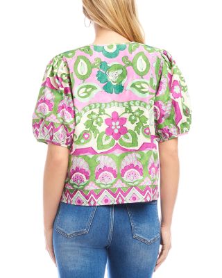 Puff Sleeve Button Front Top 