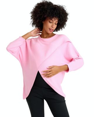 Let Loose Crossover Long Sleeve Maternity Nursing Knit Sweater
