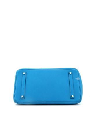 Birkin 35 Handbag Blue Togo with Palladium Hardware