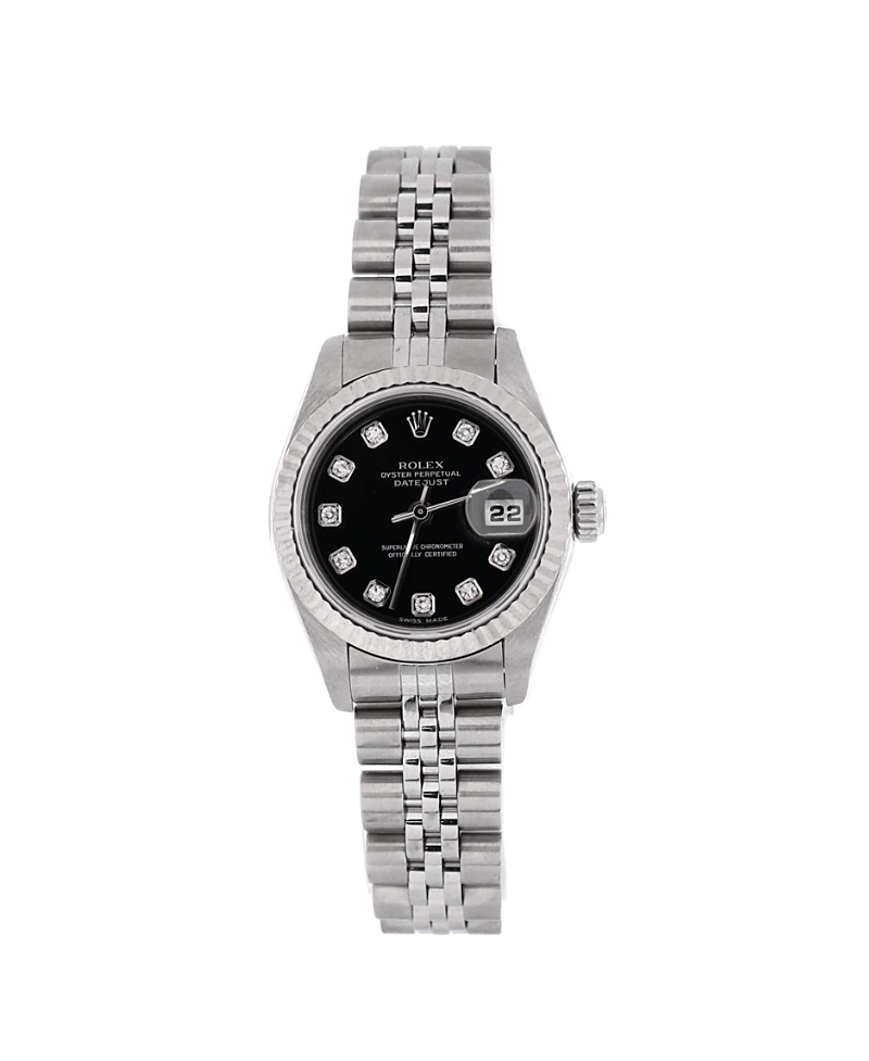 Pre-owned Pre-owned Rolex Rolex Oyster Perpetual Datejust Automatic Watch In Stainless Steel And White Gold With Dia In Black