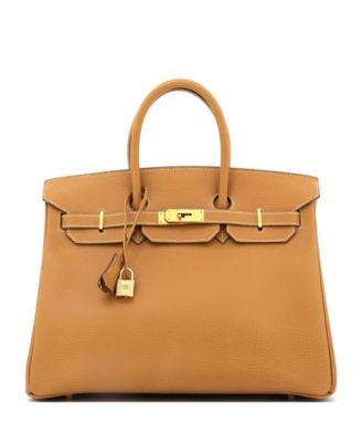 Pre-Owned HERMÈS - Birkin 35 Handbag Brown Ardennes with Gold Hardware