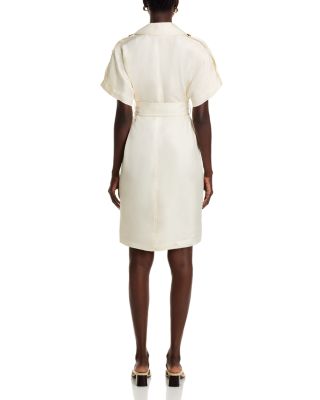 Silk Button Front Dress