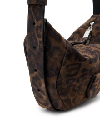 Madea Leopard Print Suede Crossbody
