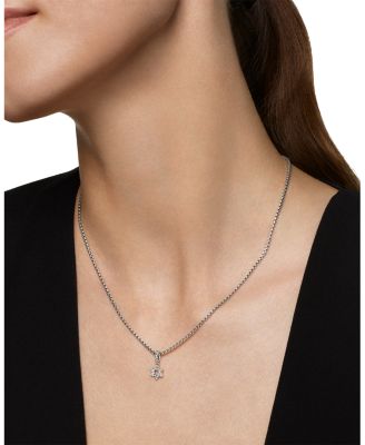 Micro Pav&eacute; Star of David Amulet in Sterling Silver with Diamonds, 7.4mm