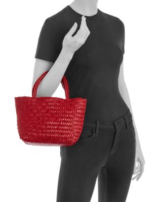 Handwoven Mini Leather Tote