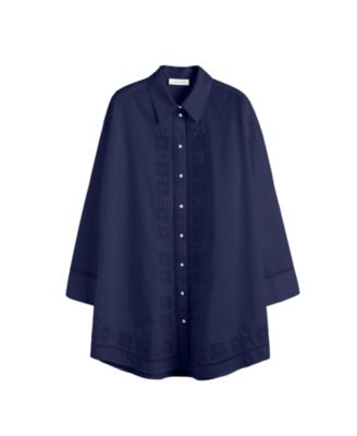 Women's Cotton Broderie Shirt Dress