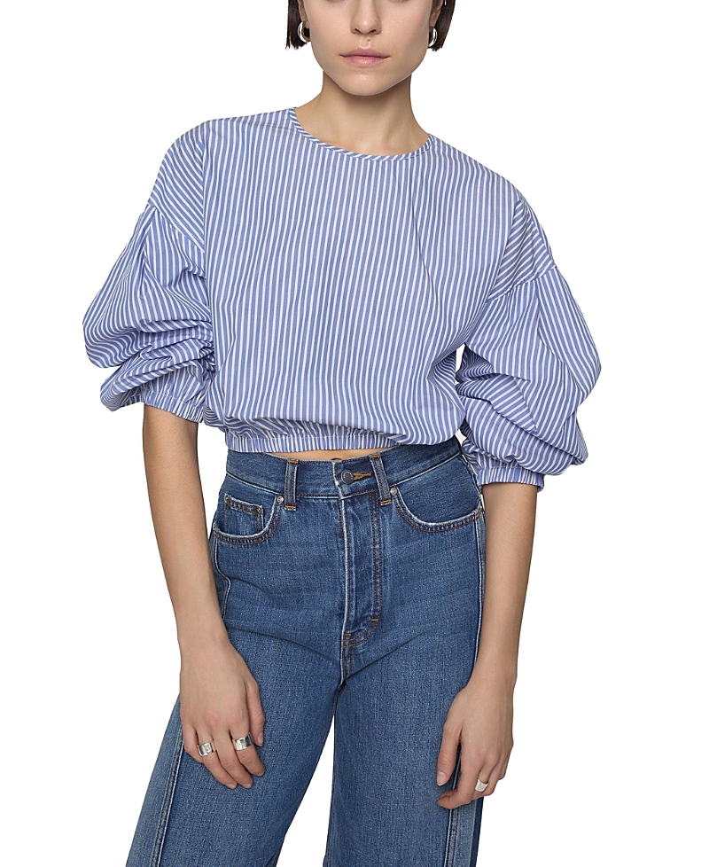 Rebecca Minkoff Julia Stripe Balloon Sleeve Cotton Top