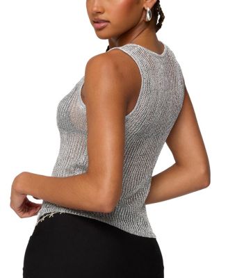 Amalya Shiny Sheer Knit Top