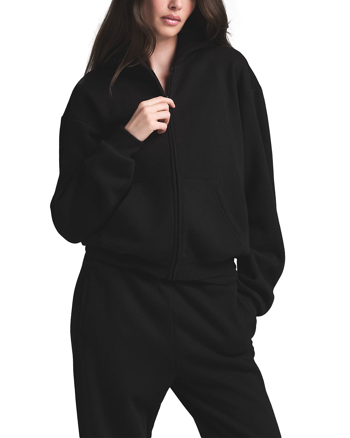Skims Cotton Fleece Full Zip Hoodie