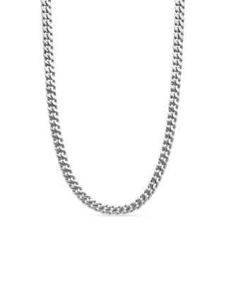 Men's Curb Chain Necklace in Sterling Silver, 8mm
