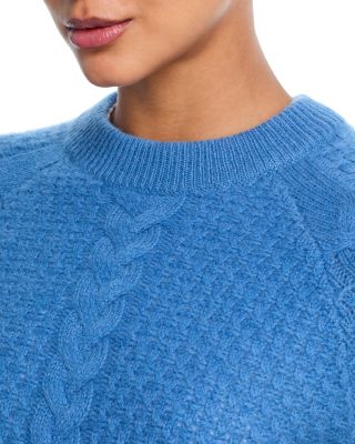 100% Cashmere Basketweave Cable Crewneck Sweater - Exclusive