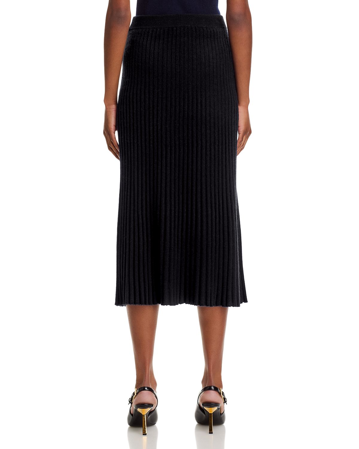 100% Cashmere Ribbed Midi Skirt - Exclusive thumbnail 3
