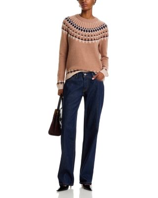 100% Cashmere Fair Isle Crewneck Sweater - Exclusive