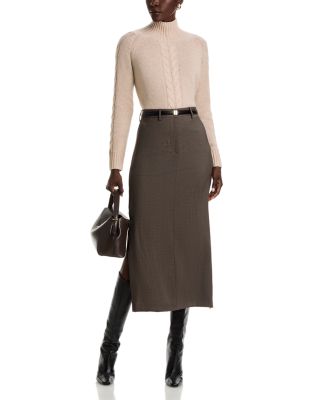 100% Cashmere Cable Mock Neck Sweater - Exclusive