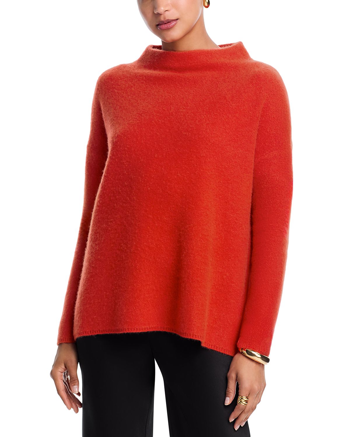 C by Bloomingdale's Cashmere Mock Neck Brushed Cashmere Sweater - Exclusive