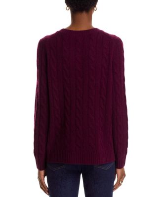 100% Cashmere Cable Knit Crewneck Sweater - Exclusive