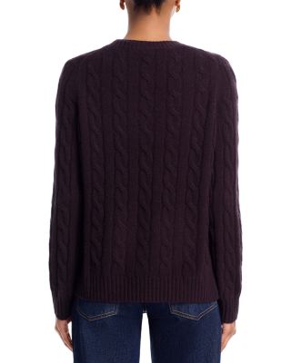100% Cashmere Cable Knit Crewneck Sweater - Exclusive