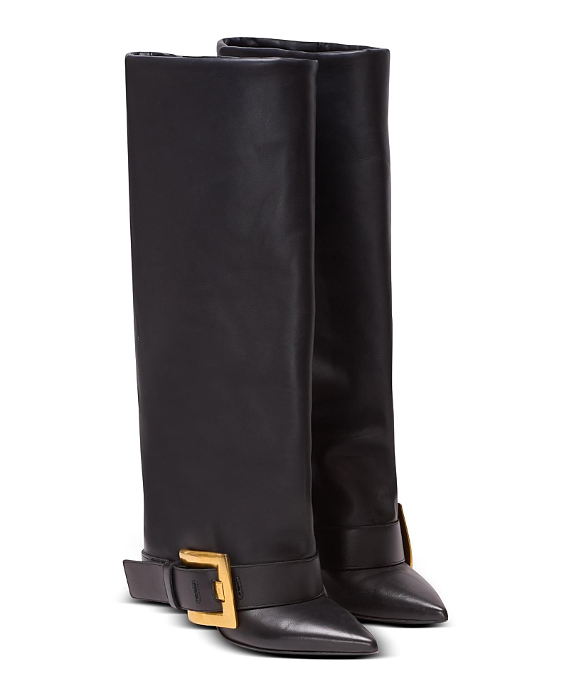 Balmain Anthem Calfskin Leather Boots In Black