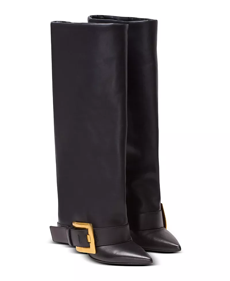Balmain Women's Anthem Calfskin Leather Boots