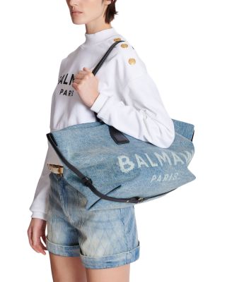 Track Denim Tote Bag