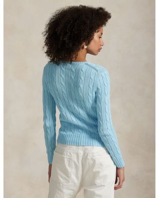 Cable Knit Cotton Crewneck Sweater