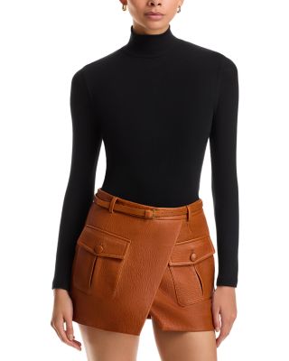 Frame Rib Knit Turtleneck Top