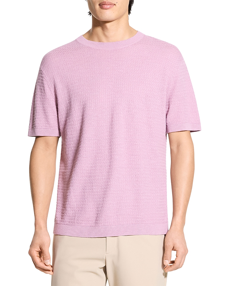 Theory Kolben Linen Tee In Pink