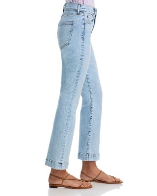 Carson High Rise Ankle Flare Jeans in Pale Stone