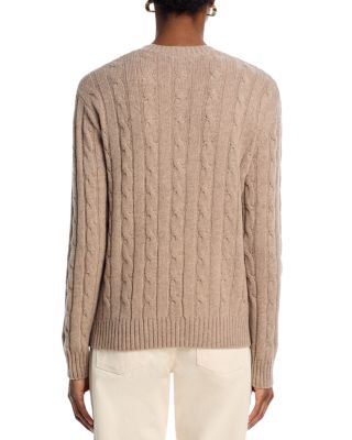 100% Cashmere Cable Knit Crewneck Sweater - Exclusive