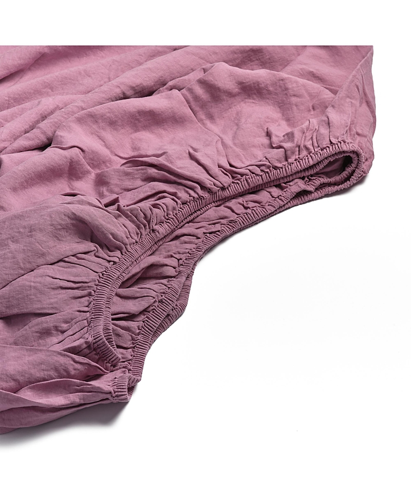 Piglet In Bed Plain Linen Fitted Sheet, Twin