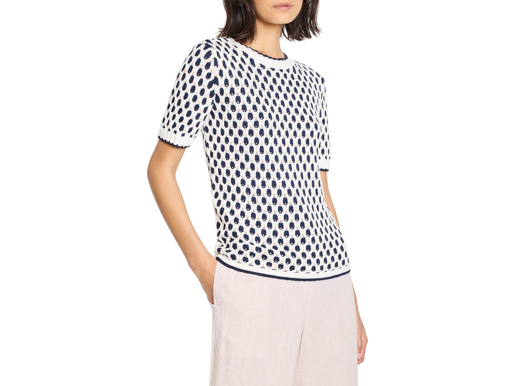 Geo Tuck Stitch Sweater - Image 1