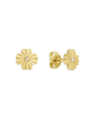 18K Yellow Gold Diamond Classic Gigi Clover Lumiere Earrings