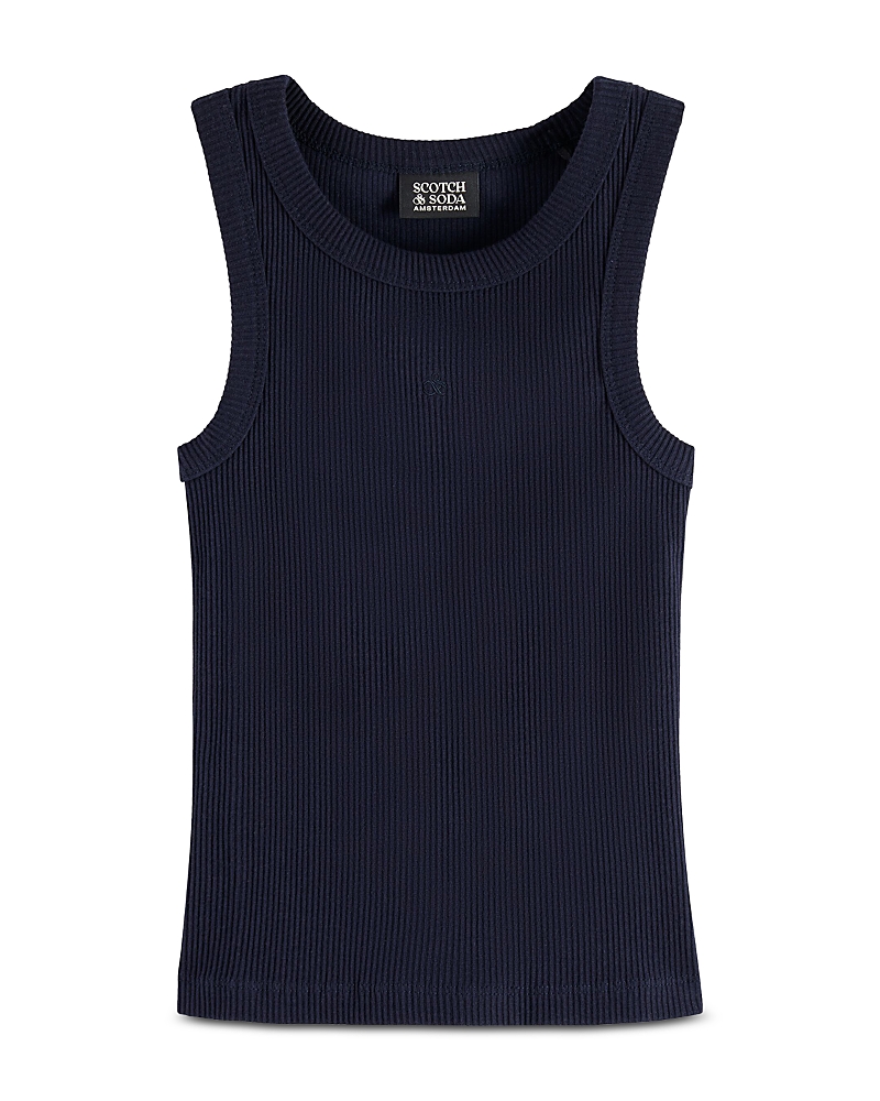 Scotch & Soda Girls' Core Ribbed Slim Fit Tank Top - Little Kid, Big Kid