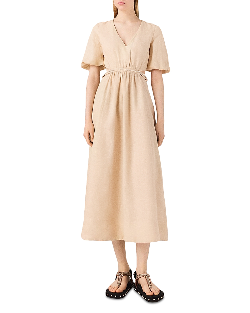 Shop Maje Linen Maxi Dress