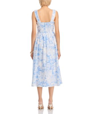 Forest Toile Poplin Midi Dress - Exclusive