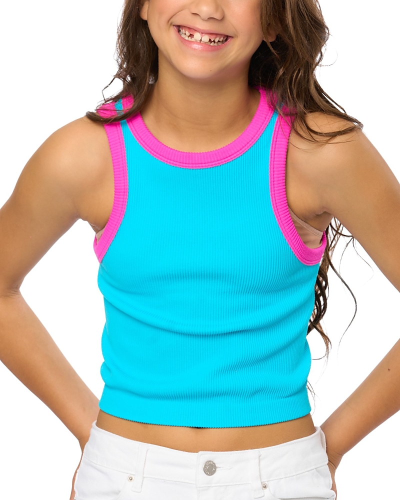 Malibu Sugar Contrast Trim Sleeveless Top In Multi