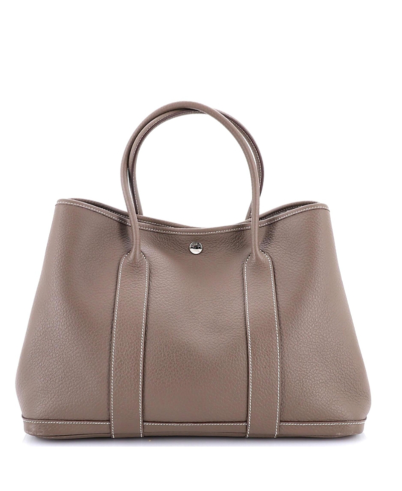 Shop Pre-owned Hermes Hermes 36 Garden Party Tote Leather With Printed Interior