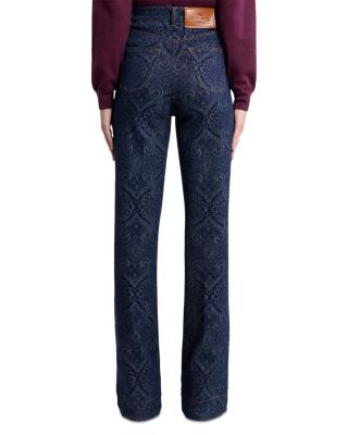 Paisley Bootcut Jeans in Dark Blue