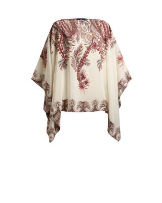 Silk Printed Asymmetric Sleeve Blouse